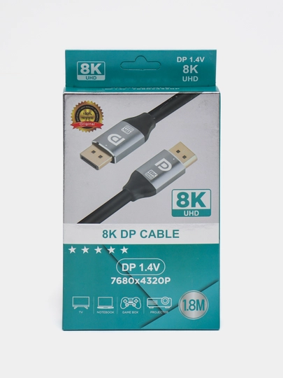 Кабель DisplayPort (DP) 1.4 - 2.1, поддержка 4K / 8K / 16K, для компьютеров и мониторов