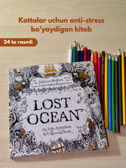 Mandala, anti-stress, boyash kitobi, raskraska kattalar uchun, 24ta rasmli, sifatli qog'oz - 