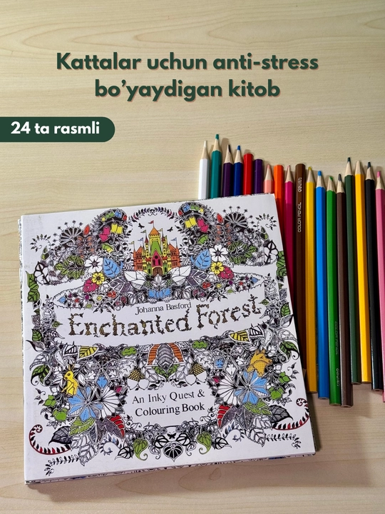 Mandala, anti-stress, boyash kitobi, raskraska kattalar uchun, 24ta rasmli, sifatli qog'oz - 