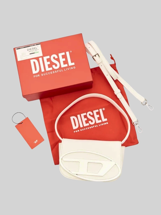 Кожаная сумка Diesel женская, 3 цвета, с коробкой, 2 ремешка, белая, черная, красная