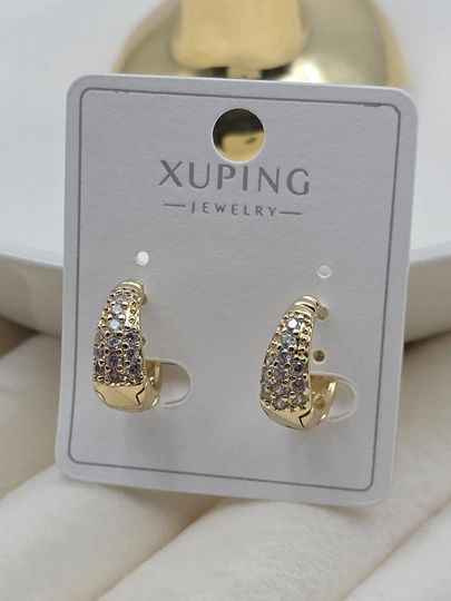 Кольцевые серьги для девочек и женщин, Xuping — 1001PRT-XUPINGK3-МОЛОЧ