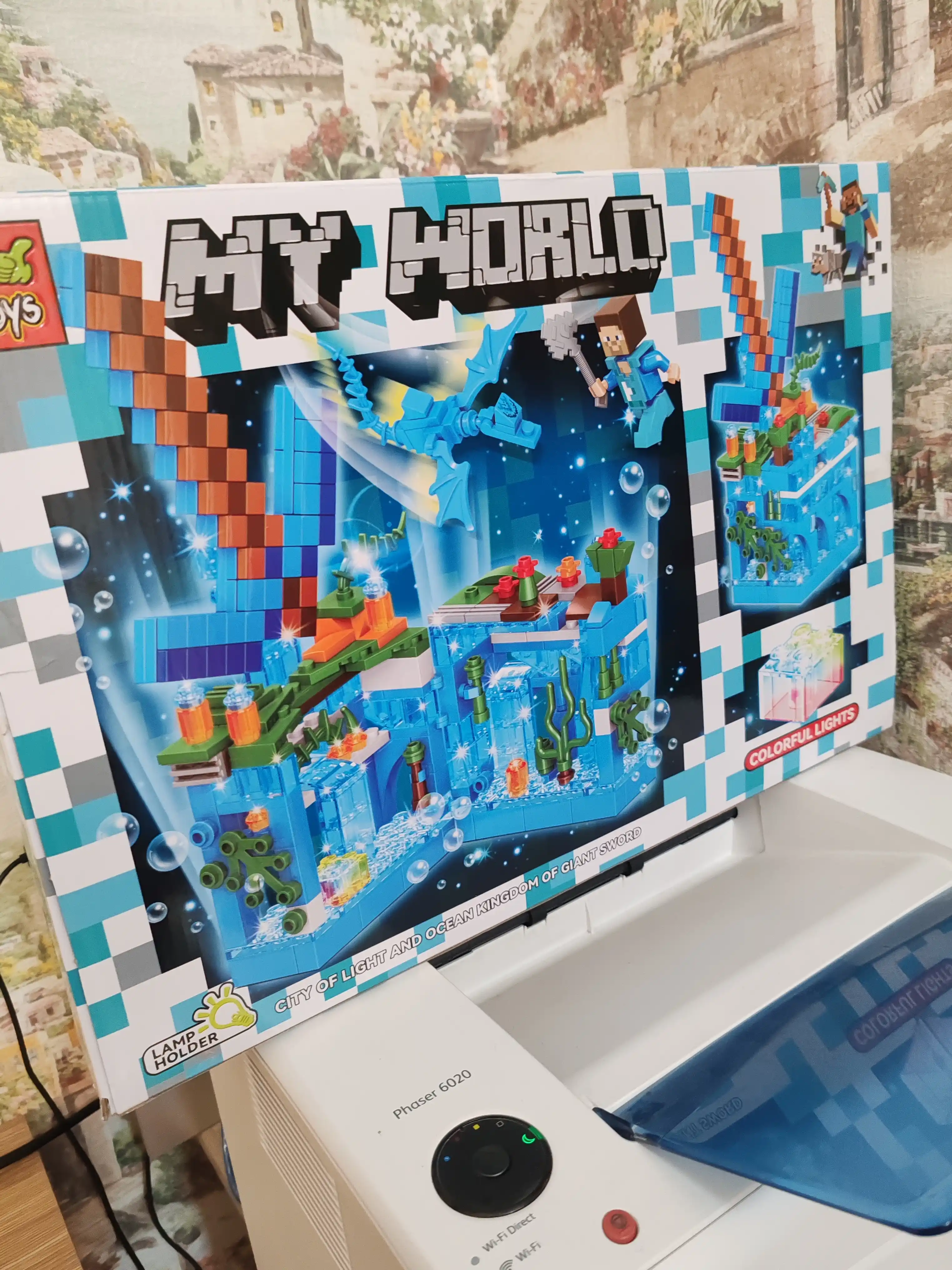 Конструктор лего My world Майнкрафт с проектором светящийся, конструктор 370 деталей