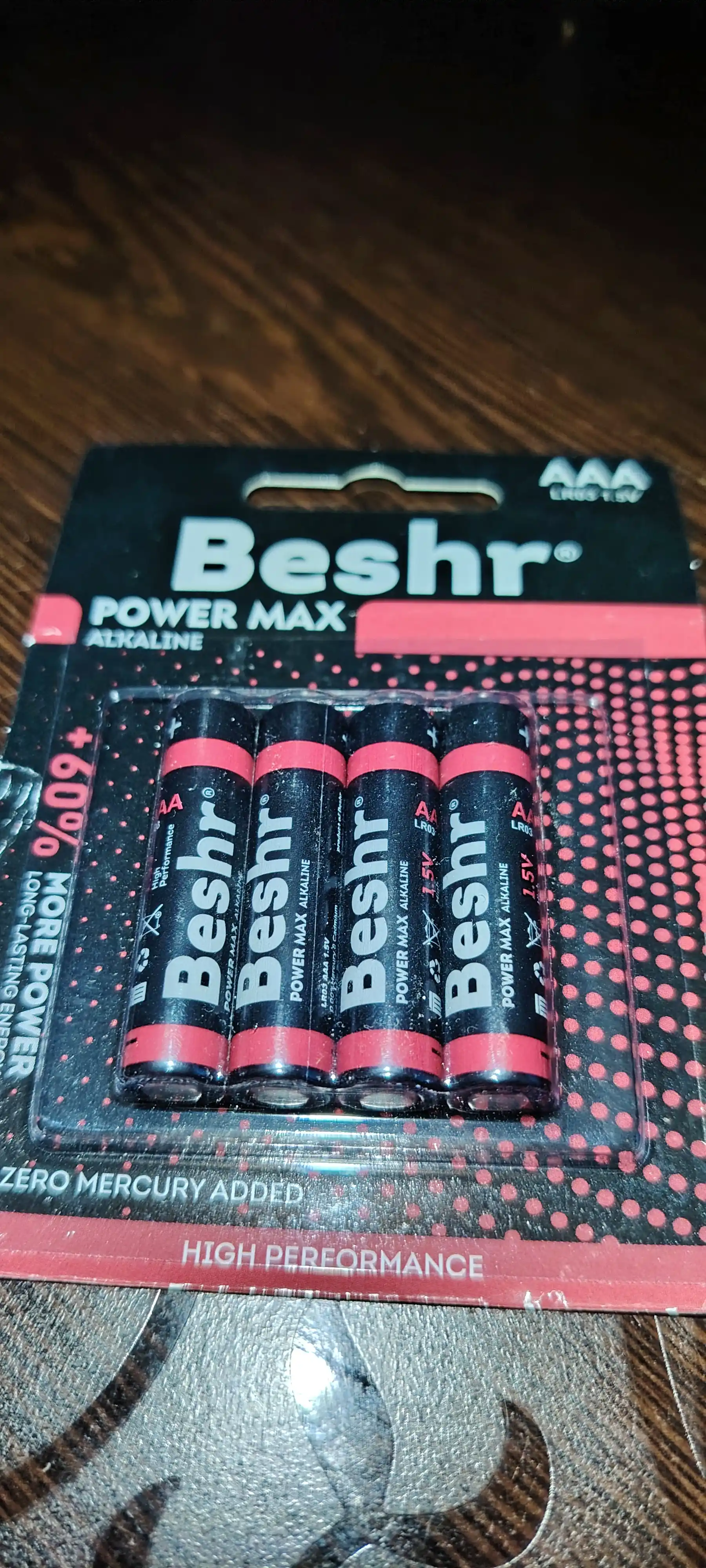 Batareyka, o'lchami AAA, 4 dona, Beshr Power Max Alkaline, alkaliyn batareykalar