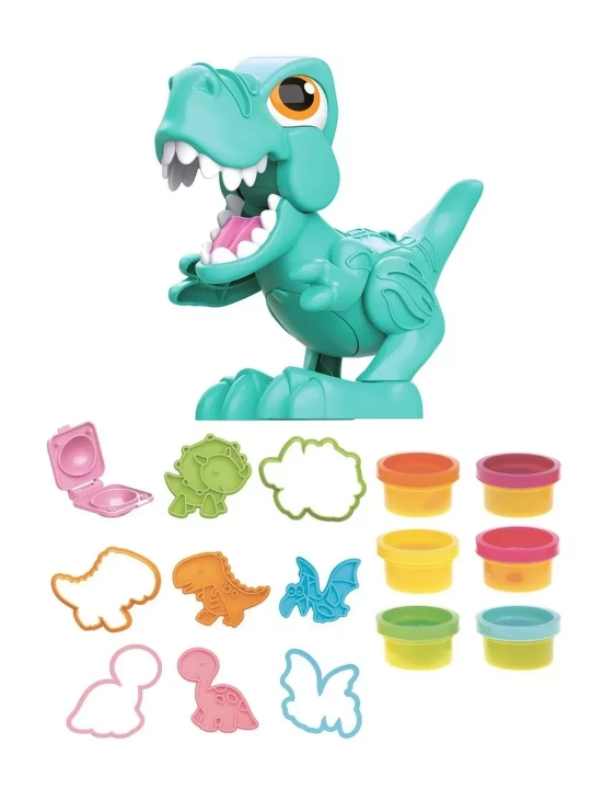 Dinozavrlarni modellashtirish to'plami, 6 rangli o'yin xamiri, plastik dinozavr, 9 ta qolip, VAQTINDA