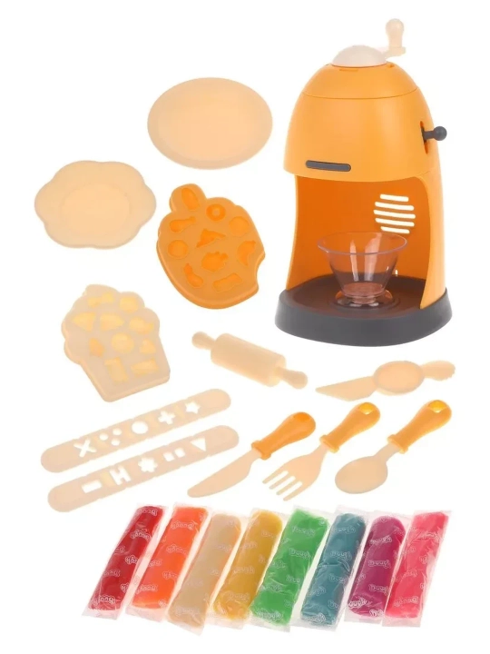 Muzqaymoq mashinasi Play-Doh to'plami, 8 rangli xamir, 225 g, muzqaymoq mashinasi, 2 ta naycha, 10 ta aksessuar