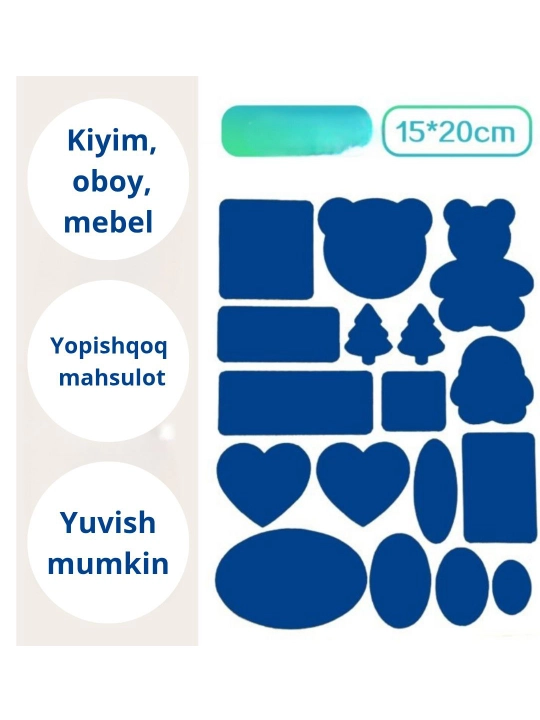 Kiyim uchun yamoq, kiyim tikish, figura ko‘rinishidagi yamoq, kiyim uchun yelimli yamoq - 