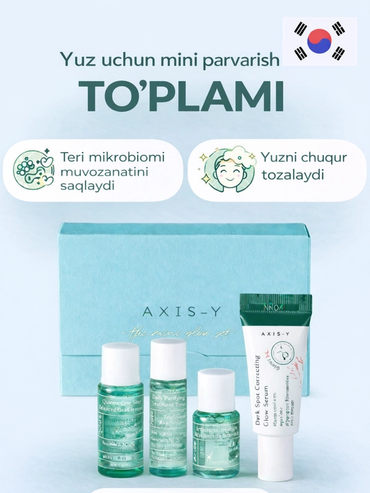 AXIS-Y Mini Glow Set – yuz parvarishi uchun mini to‘plam - 