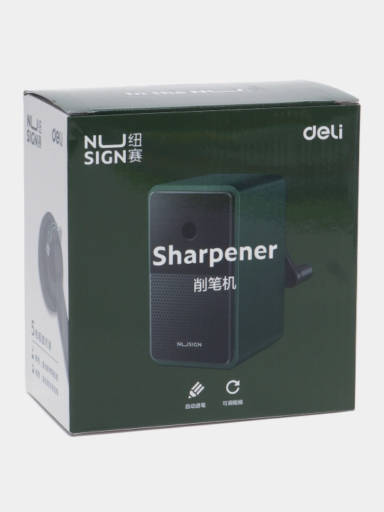 Точилка настольная для карандашей Deli NS077-GREEN, 6.9-8 мм - 
