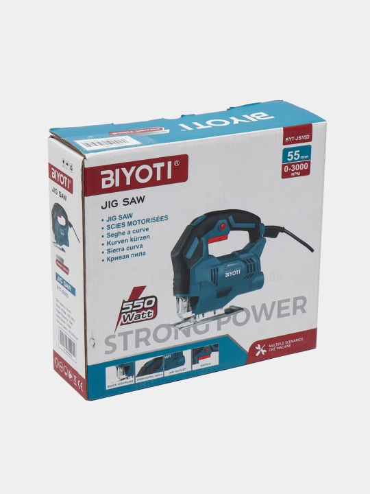 Biyoti elektr lobzigi: 550 Vt, 500-3000 ayl/daq, kesish chuqurligi 55 mm (JS55D)