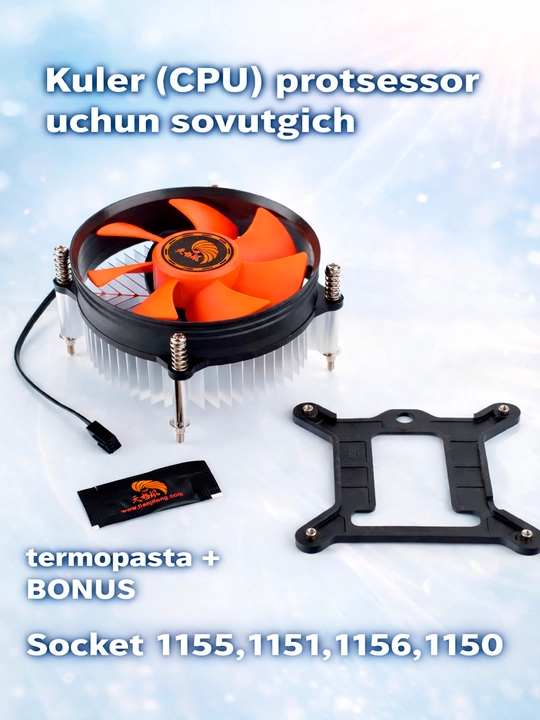 Protsessor sovutgichi kuleri CPU TX-910 LGA 1155 1156 1150 1151 TDP 65W - 