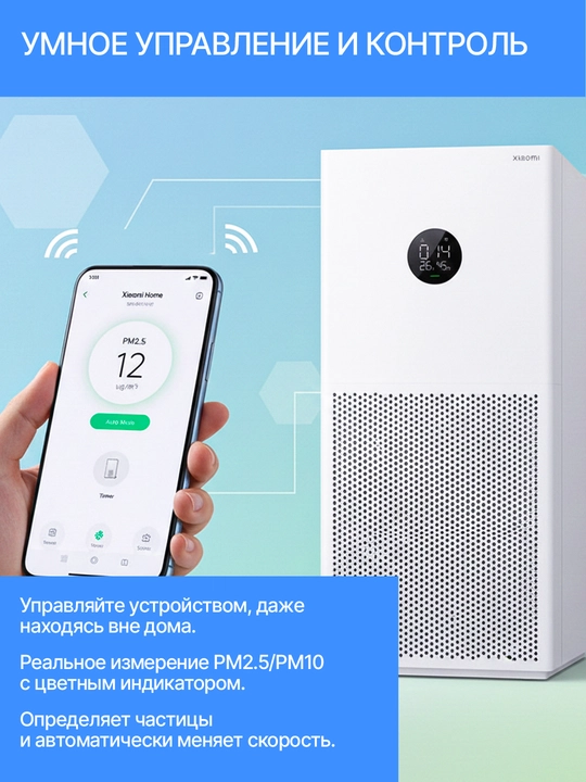 Очиститель воздуха Xiaomi: 4 Pro, 4 Lite, с управлением по Wi-Fi