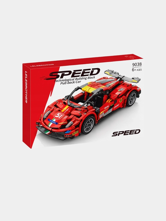 Модель автомобиля с инерционным механизмом, конструктор Lego, автомобиль Ferrari, Bugatti