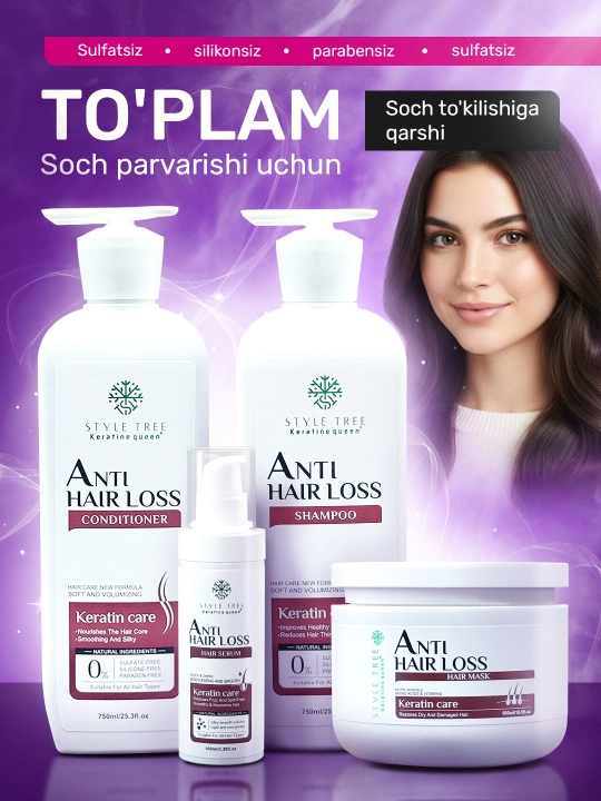 Keratin Queen набор без сульфатов против выпадения для укрепления волос