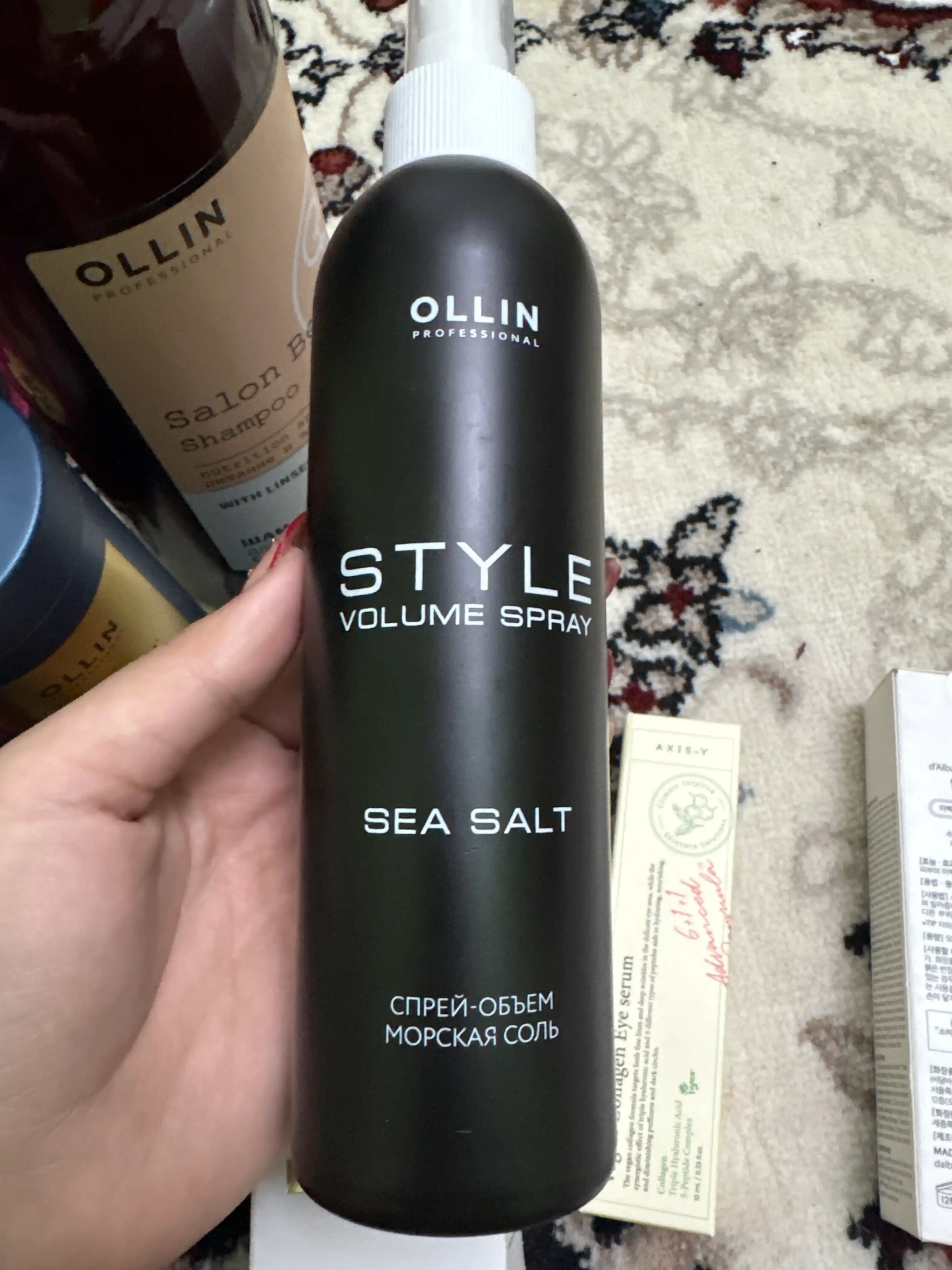 Soch turmaklash uchun "Dengiz tuzi" hajm spreyi, OLLIN Professional, 250 ml