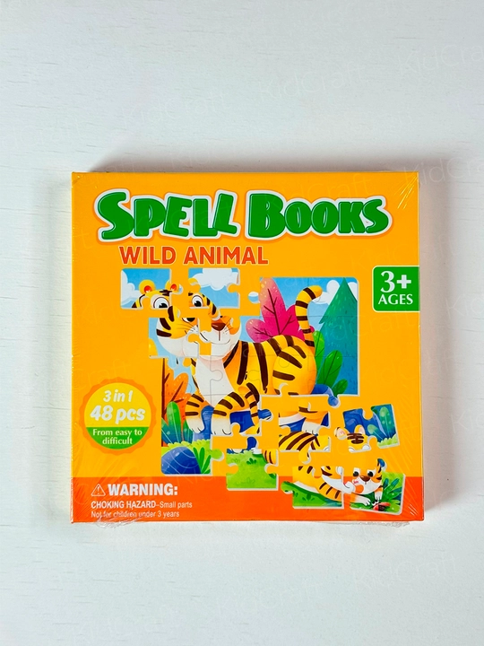 Детский 3D магнитный пазл “Spell Books” — 3 в 1, с 3 картинками, 48, 61, 75 деталей