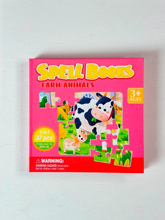 Детский 3D магнитный пазл “Spell Books” — 3 в 1, с 3 картинками, 48, 61, 75 деталей
