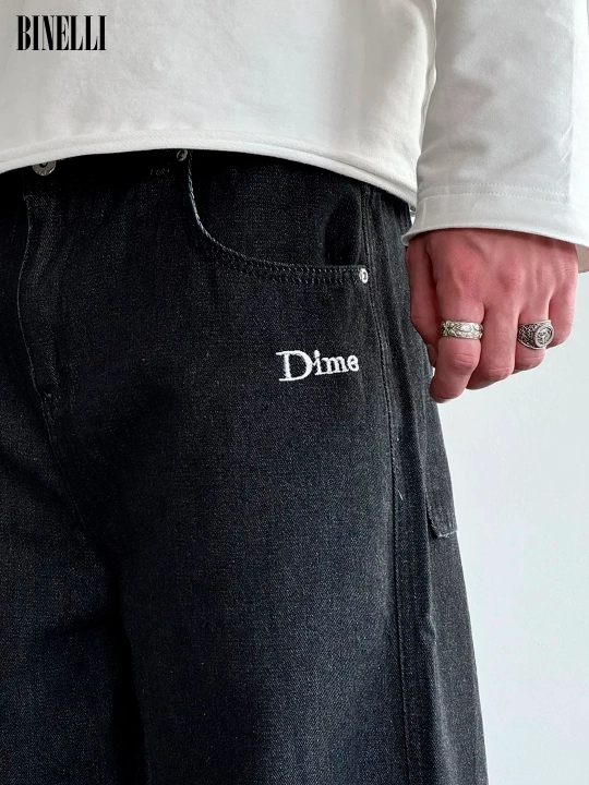 Keng baggi jinsi shimlar Dime, erkaklar, ayollar va o‘smirlar uchun, o‘lchamlari S-XXL