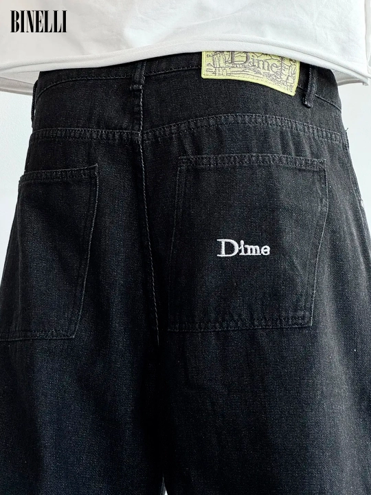 Keng baggi jinsi shimlar Dime, erkaklar, ayollar va o‘smirlar uchun, o‘lchamlari S-XXL