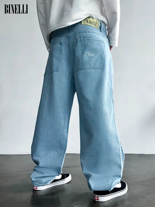 Keng baggi jinsi shimlar Dime, erkaklar, ayollar va o‘smirlar uchun, o‘lchamlari S-XXL