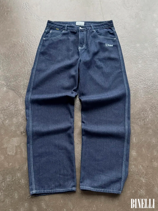 Keng baggi jinsi shimlar Dime, erkaklar, ayollar va o‘smirlar uchun, o‘lchamlari S-XXL