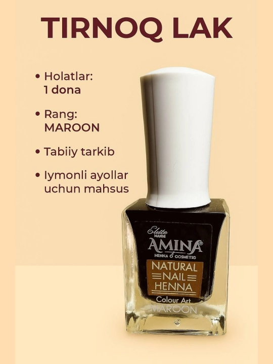 Tirnoqlar uchun xina, 100% tabiiy va halal