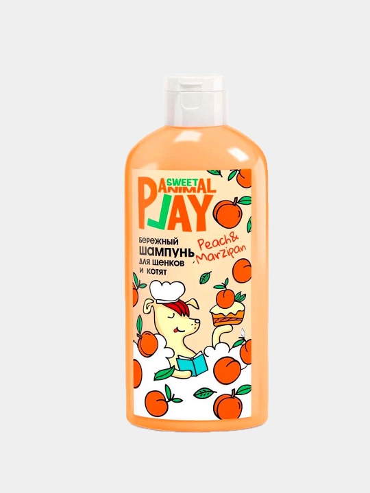 Animal Play shampuni, shaftoli va marsipan, hayvonlar uchun  - 