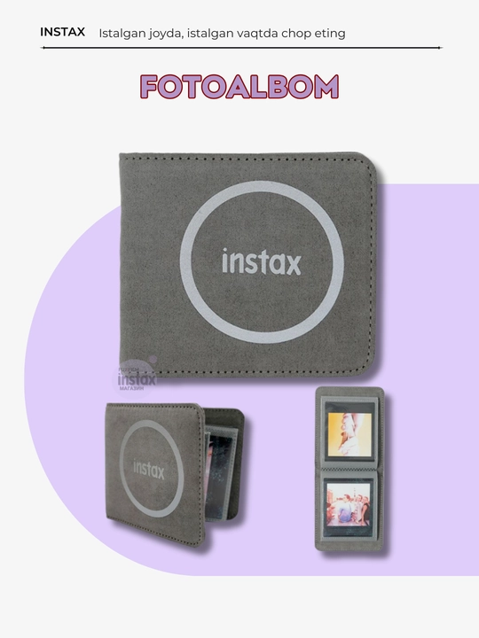 Instax SQUARE Link sovg‘a to‘plami: printer, 20 ta suratga kartridj va fotoalbom