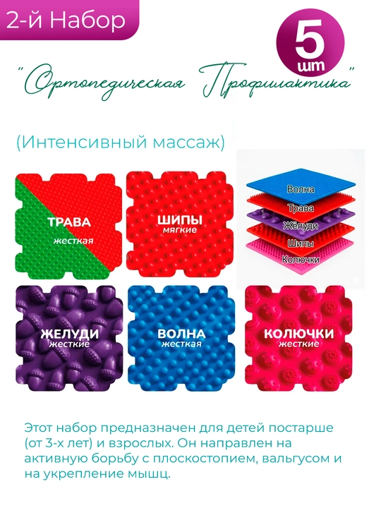 Орто пазл, модульно игровой, массажный коврик ортодон, развивающий - 