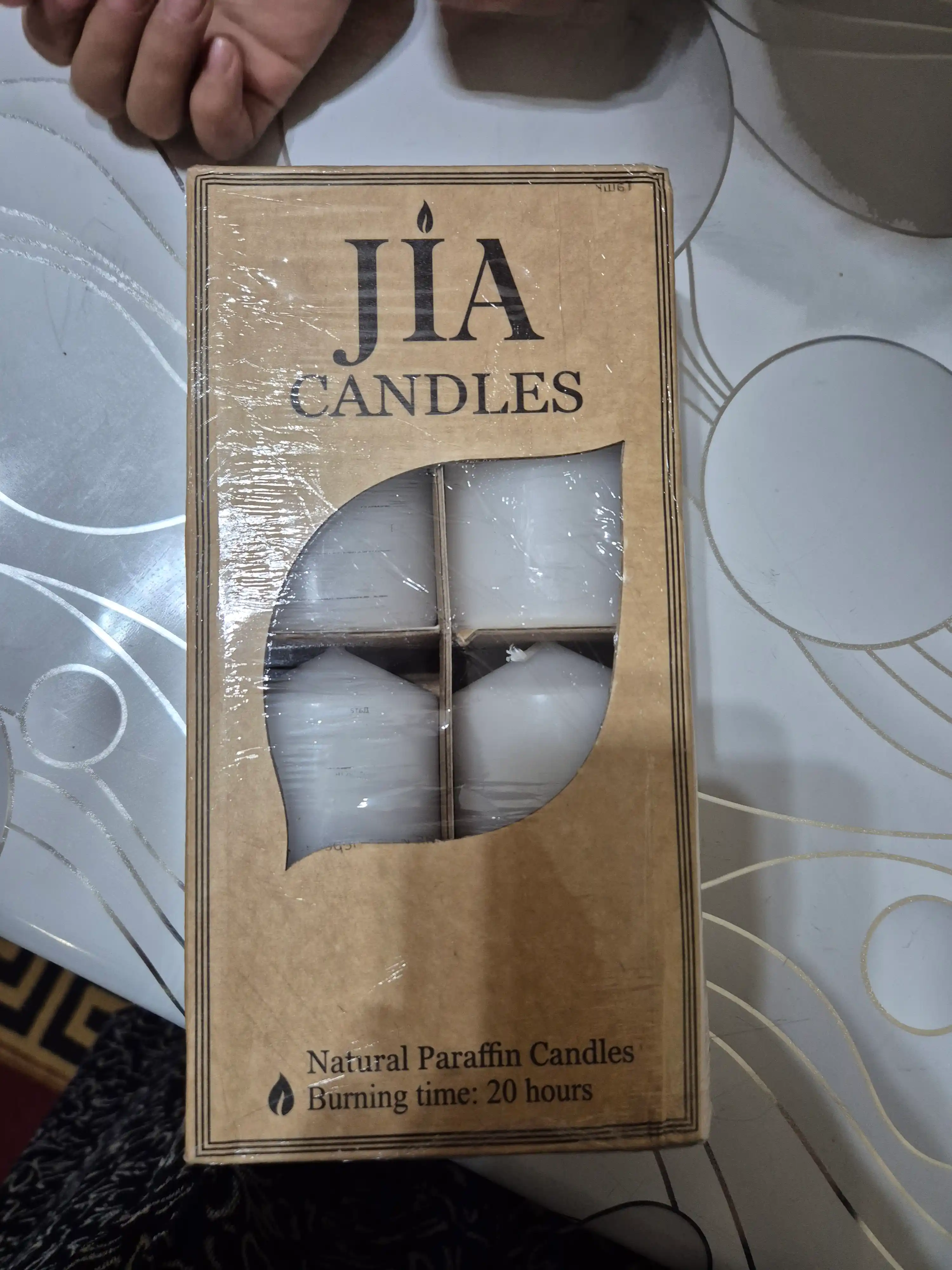Набор свечей JIA, белые, 50х100, 4 шт в коробке