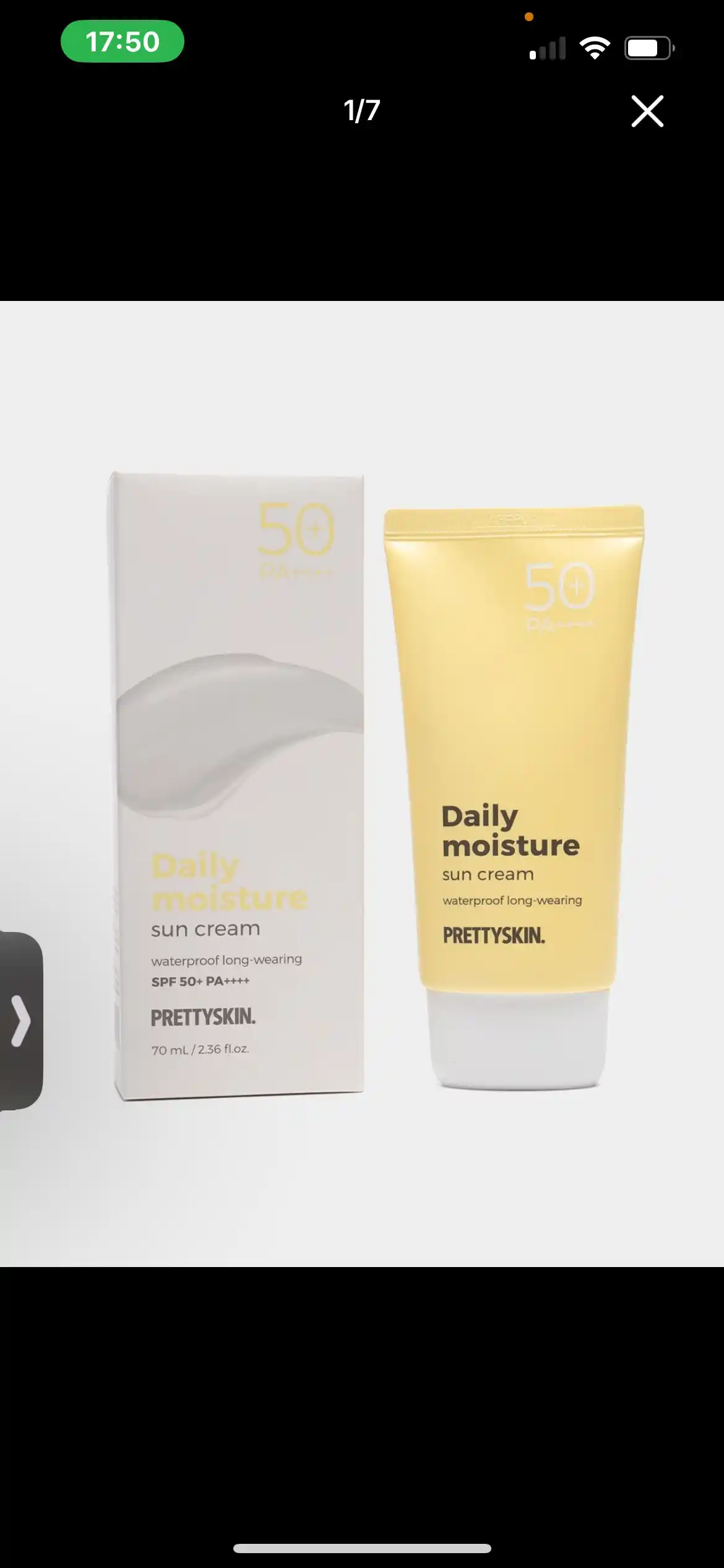Quyoshdan himoyalovchi krem, namlantiruvchi, koreys, Pretty skin SPF50+ PA, 70 ml