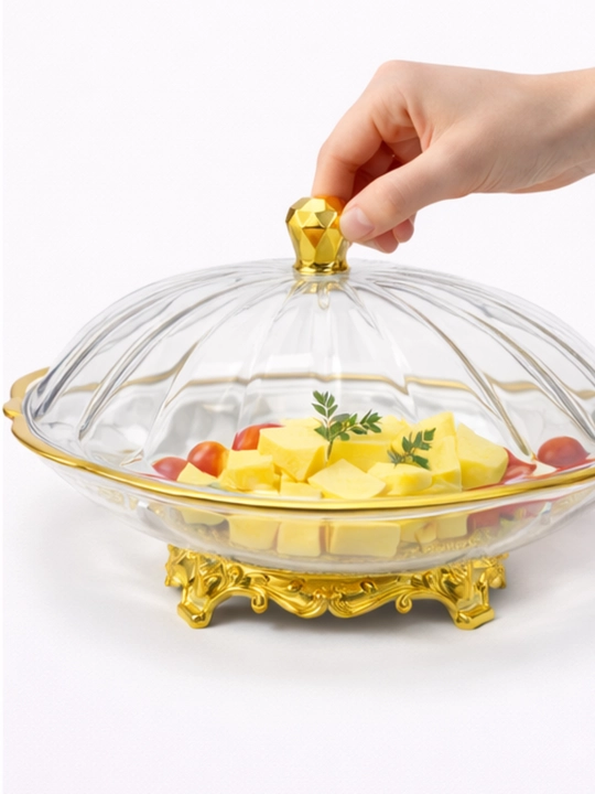 Поднос Oddly с акриловой крышкой — деревянное основание