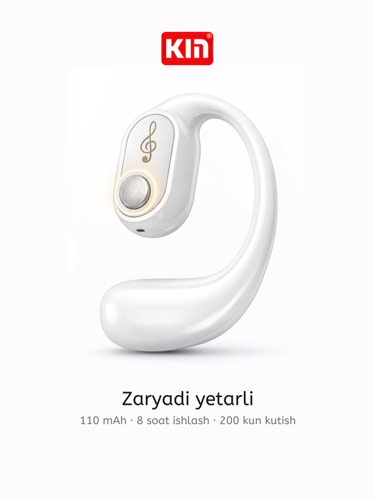 Simsiz quloqchin KIN KL30, mono, Bluetooth mikrofonli, quloqqa ilinadigan