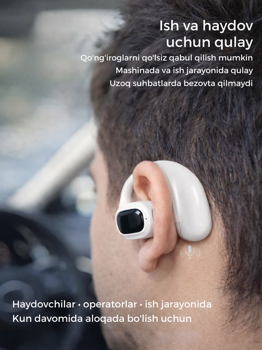 Simsiz quloqchin KIN KL30, mono, Bluetooth mikrofonli, quloqqa ilinadigan