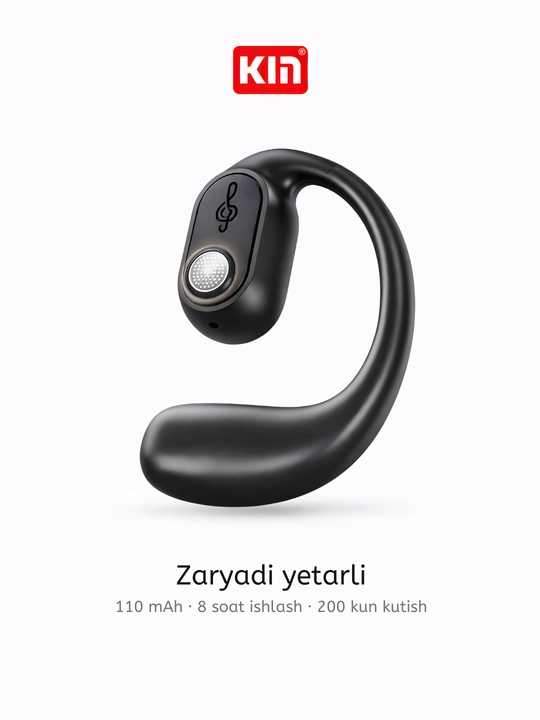 Simsiz quloqchin KIN KL30, mono, Bluetooth mikrofonli, quloqqa ilinadigan