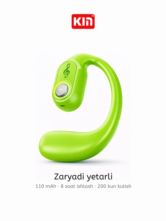 Simsiz quloqchin KIN KL30, mono, Bluetooth mikrofonli, quloqqa ilinadigan