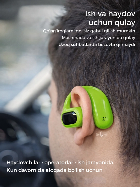 Simsiz quloqchin KIN KL30, mono, Bluetooth mikrofonli, quloqqa ilinadigan