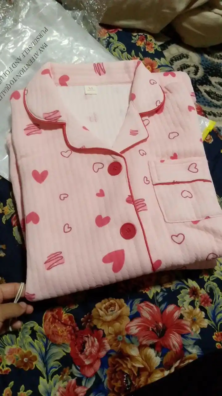 Pijama ayollar uchun 2 & 1da issiq pijama yumshoq mato dvoyka ayollar pijamasi, kuz qishki