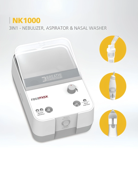 Rossmax NK1000, 3 tasi 1 da, Ingalyator (Nebulayzer), Aspirator, Irrigator  - 