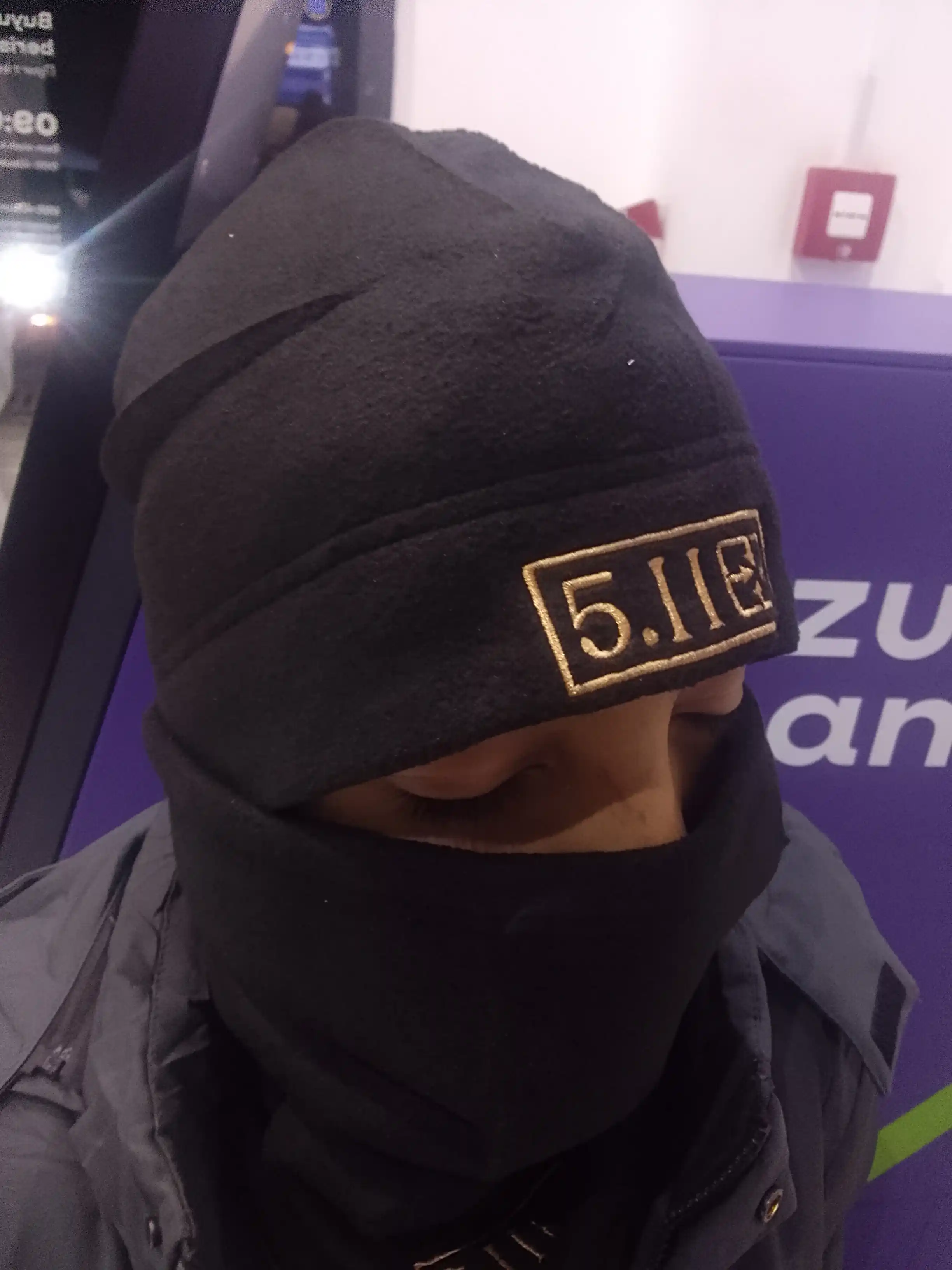 Balaklava 5.11 qishki o'ta zich jun 8 mm dan -30 ° C gacha issiq yuz va bo'yin niqobi