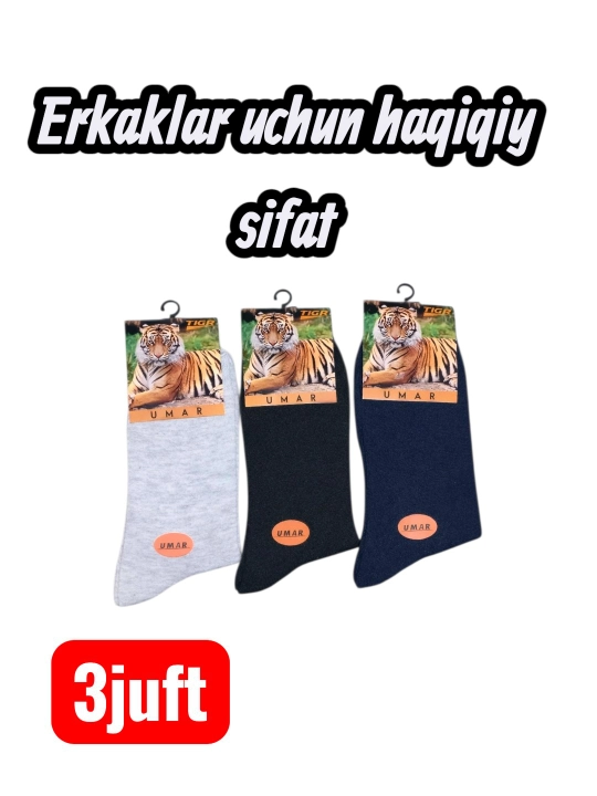 Erkaklar uchun o'rta qalinlikdagi 5-10 juftli paypoqlar - 