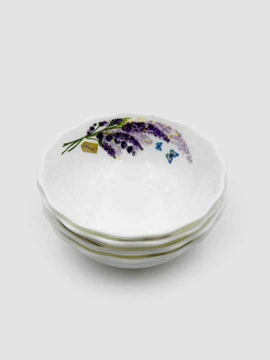Набор посуды из опалового стекла, 32 предмета, с чайником и мисками, на 6 персон
