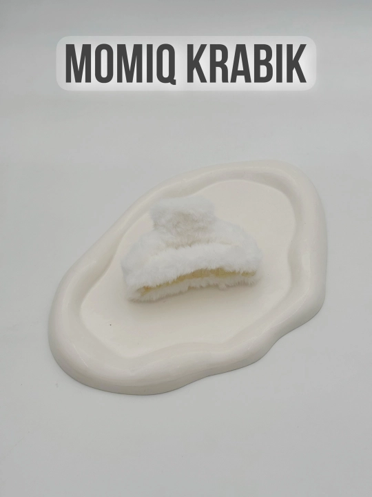 Пушистый крабик для волос, заколка - 
