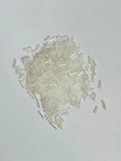 Стеклярус, 6-7 мм — WLOVE-СТЕКЛЯР-БЕЛЫЙ