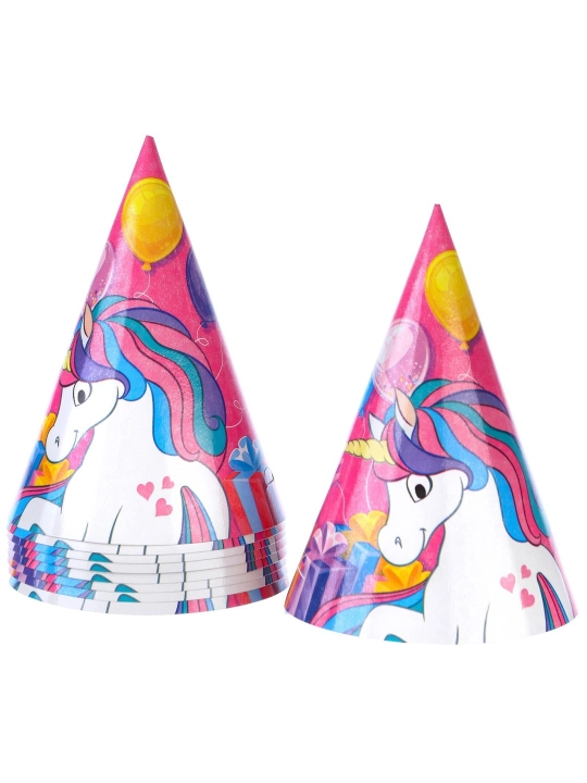 6 kishilik qog'oz dasturxon to'plami "Tug'ilgan kuningiz bilan", Minnie Mouse va Unicorn