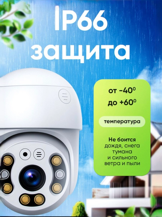 Wi-Fi камера видеонаблюдения с ночным видением, поворотом 360, датчиком движения