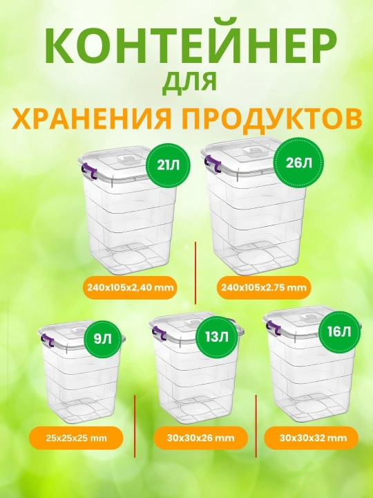 Прозрачные контейнеры для хранения продуктов питания, бытовых вещей, набор