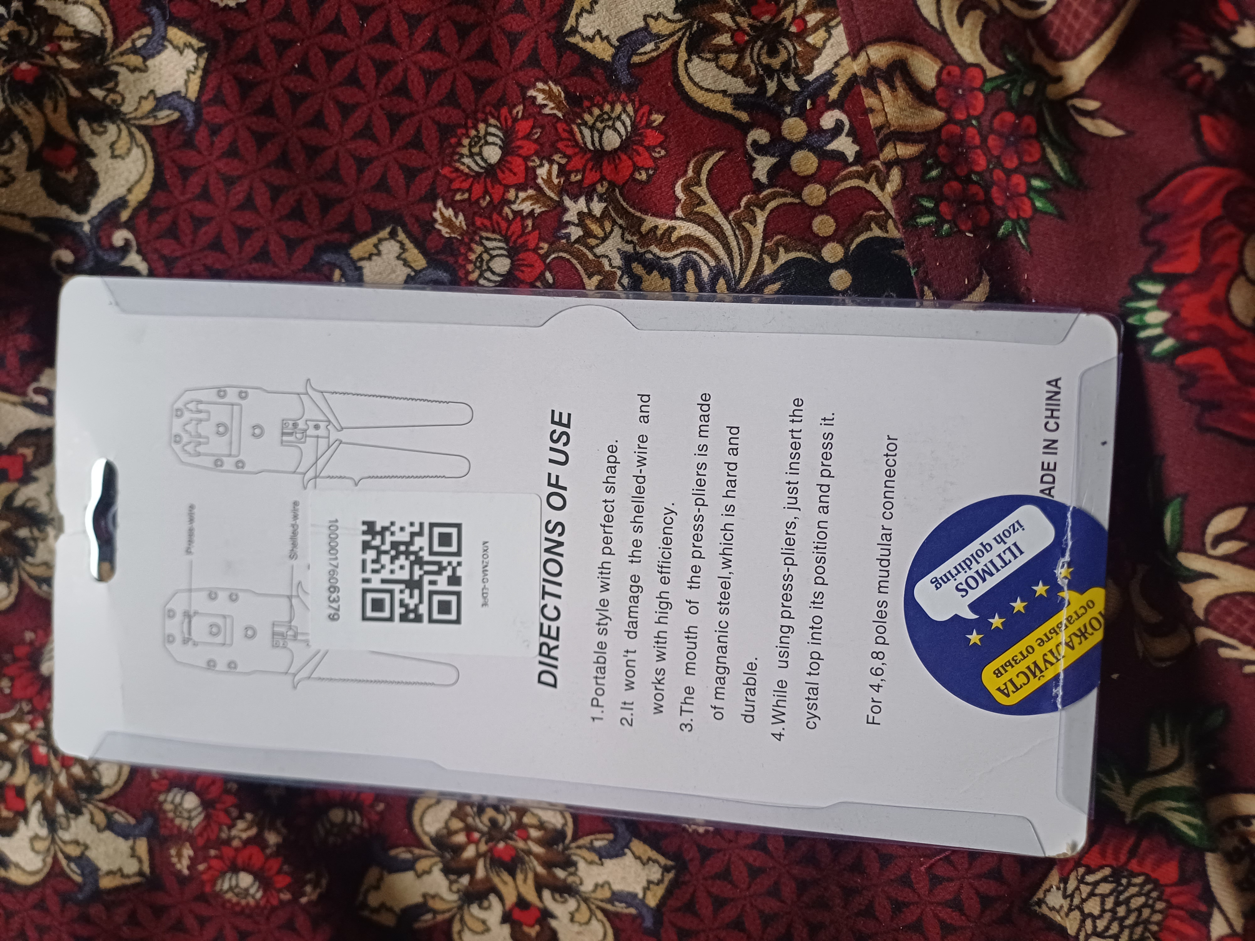 Simlar, kabellarni qisish uchun RJ-45, RJ-11, RJ-12 qisqich asboblari, krimper