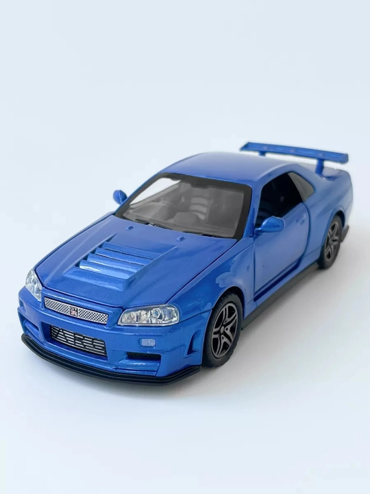 Модель Nissan GTR-34 Skyline, масштаб 1/32, железная, звуковая, светящиеся и открывающиеся