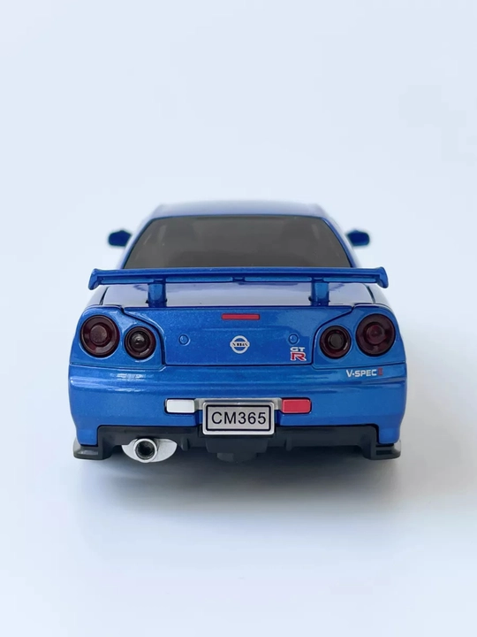 Модель Nissan GTR-34 Skyline, масштаб 1/32, железная, звуковая, светящиеся и открывающиеся