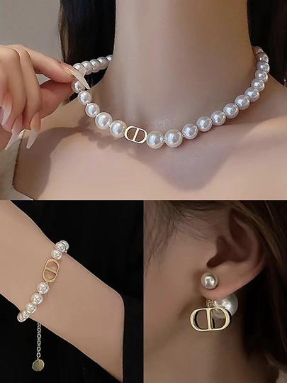 Набор Dior 3 в 1: ожерелье, серьги и браслет — RYP-DIORXIANGLIAN-СЛНКОСТ